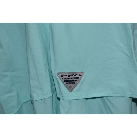 Columbia Men Size 5XB BIG PFG Performance Fishing Gear Shirt Vented Nylon Blue - Picture 5 of 8